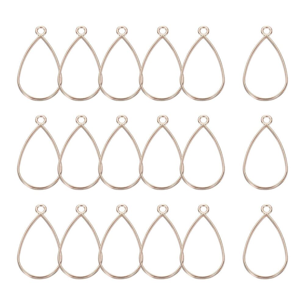 1391 36 Pcs Open Bezel, Teardrop Resin Bezels Pendants Open Back Bezels